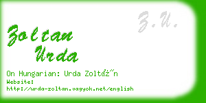 zoltan urda business card